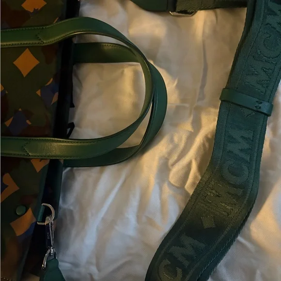 MCM Green Multicolor Geometric Messenger Bag - Picture 10 of 11